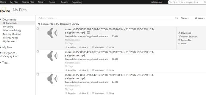 sipRecord Portal